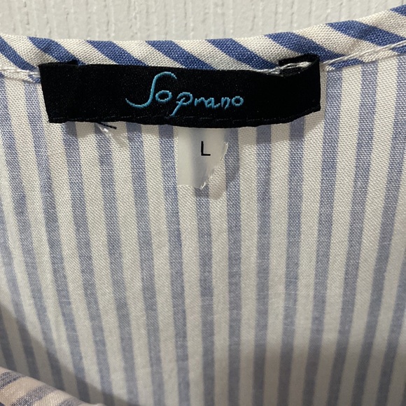 Soprano Blue and White Stripe Tank Top - Picture 3 of 4